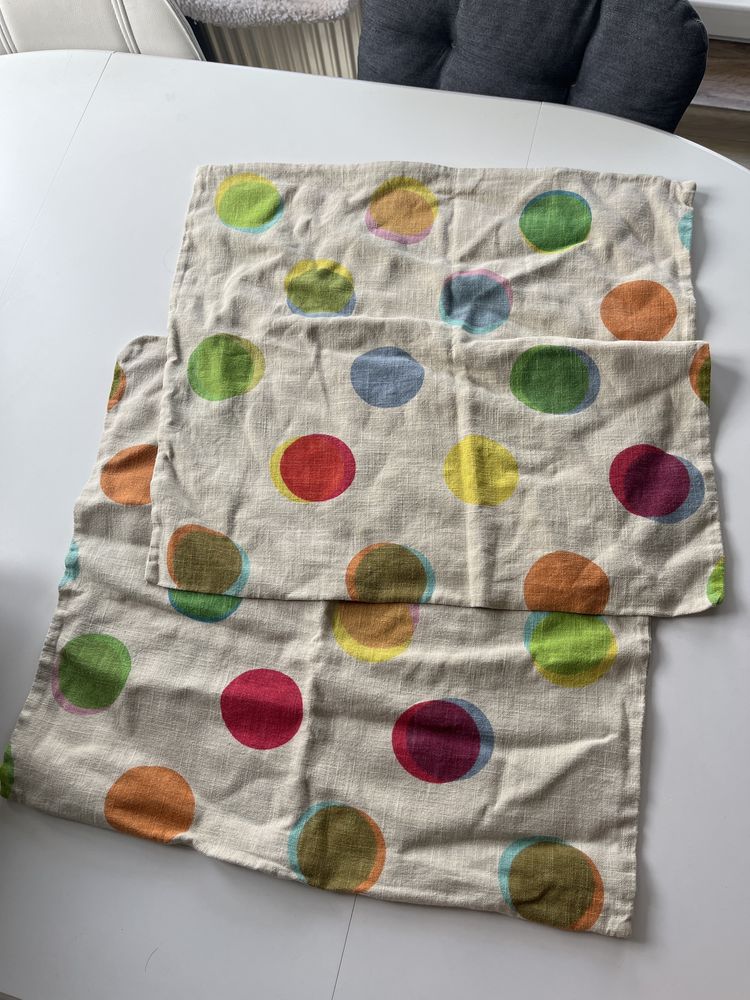 Poszewki w kropki Ikea 100%ramia jak len 50x50