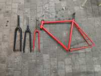 Rama focal 44 ostre koło/tor r.55 frameset 3 widelce stal/carbon