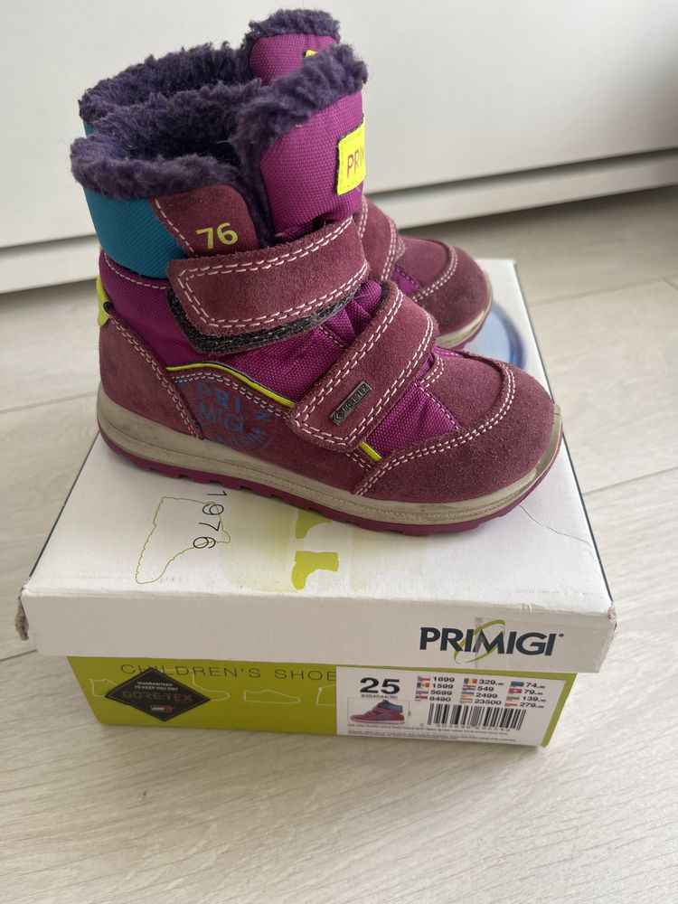 Kozaki zimowe z gore-tex dzuewczynka 25 primigi