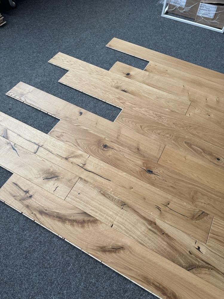 Podłoga Drewniana Dąb Rustic, 13x140x1800mm, 4faza, Olej UV x2