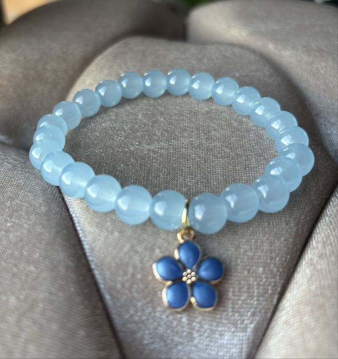 Bransoletka błękitna z kwiatkiem