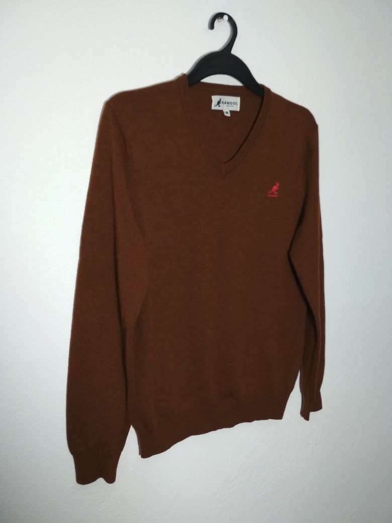 Kangol wełniany brązowy sweter M
