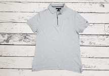 TOMMY HILFIGER * slim fit * koszulka polo * zip * szara * męska * M