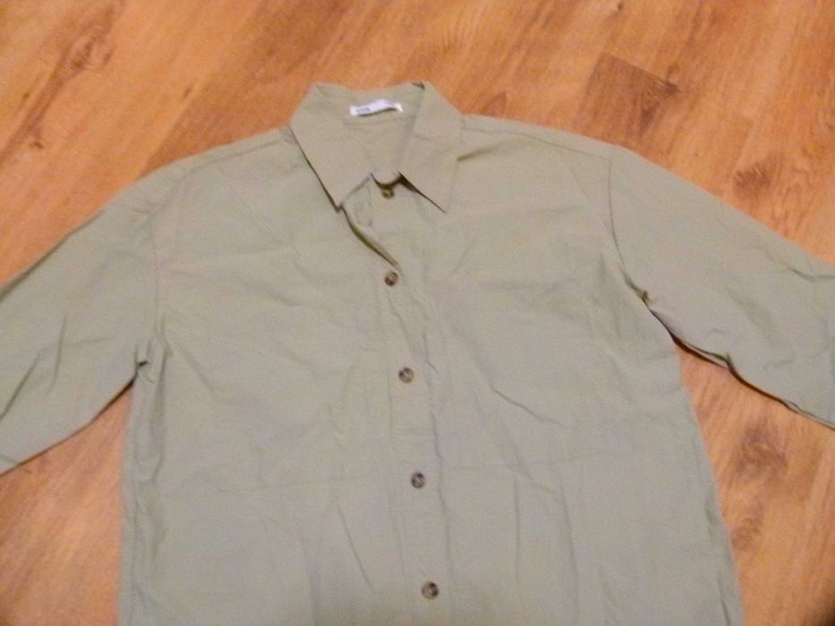 Sinsay koszula blady khaki guziki kołnierzyk rozm 42  XL Oversize