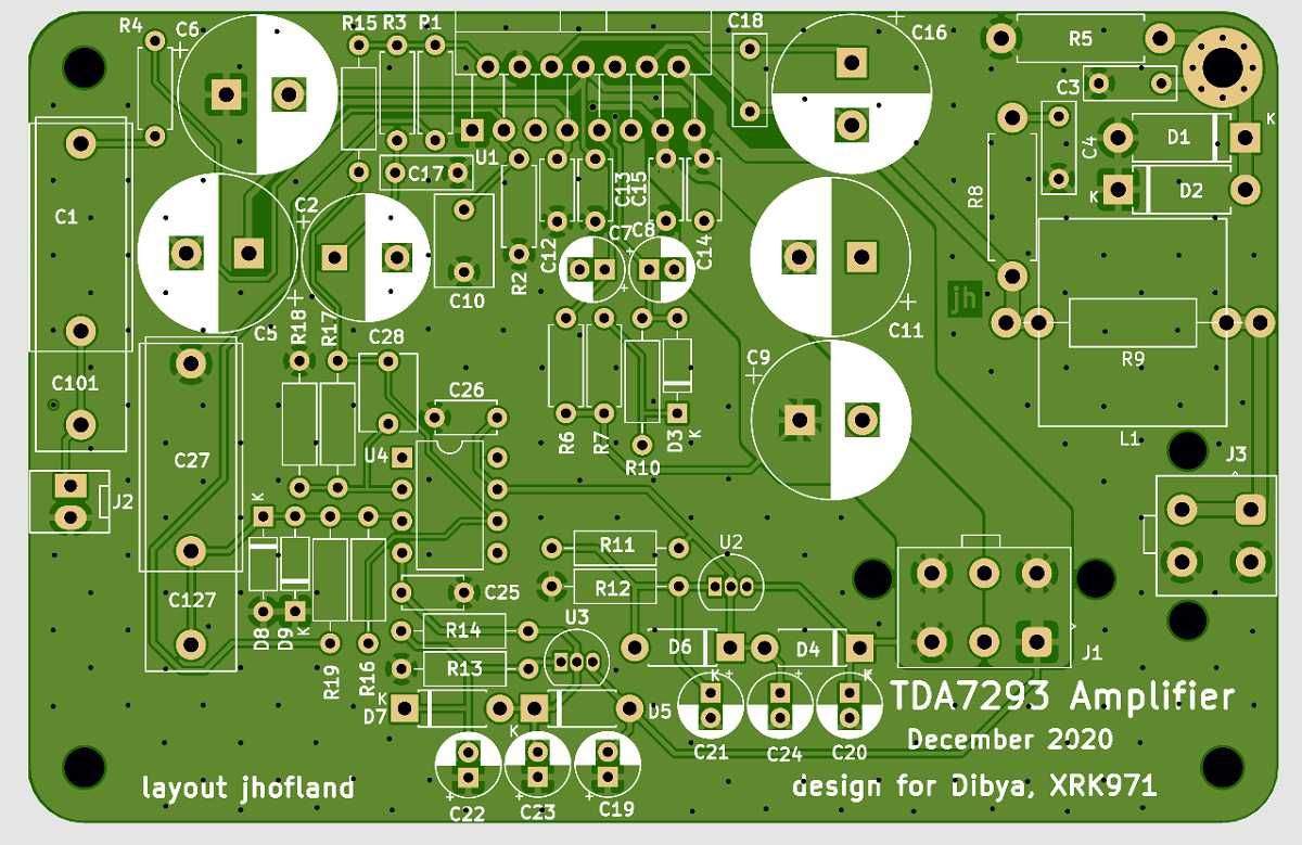 Печатная плата усилителя TDA7294