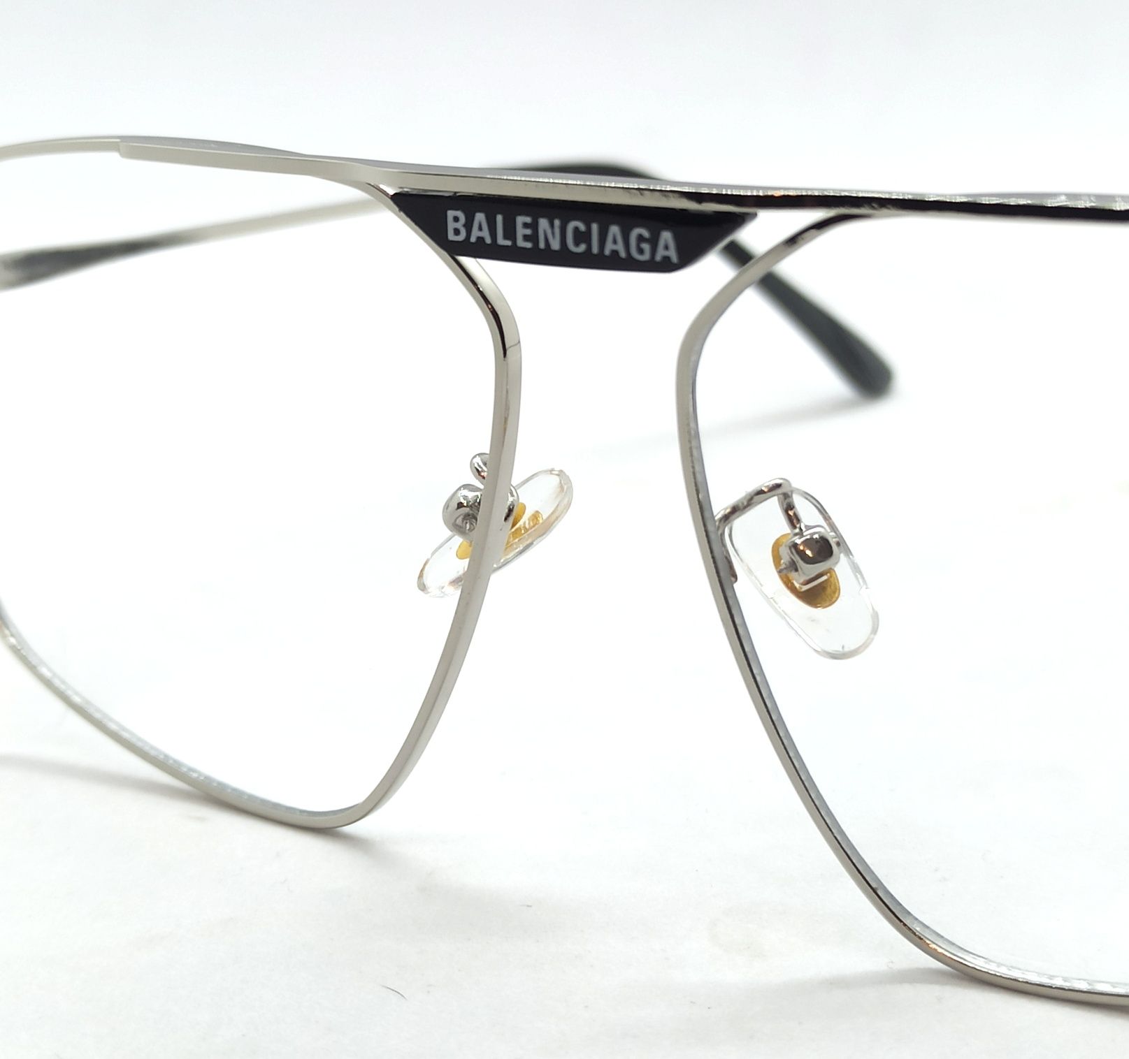 Balenciaga очки унисекс модные линзы прозрачные в серебр металле