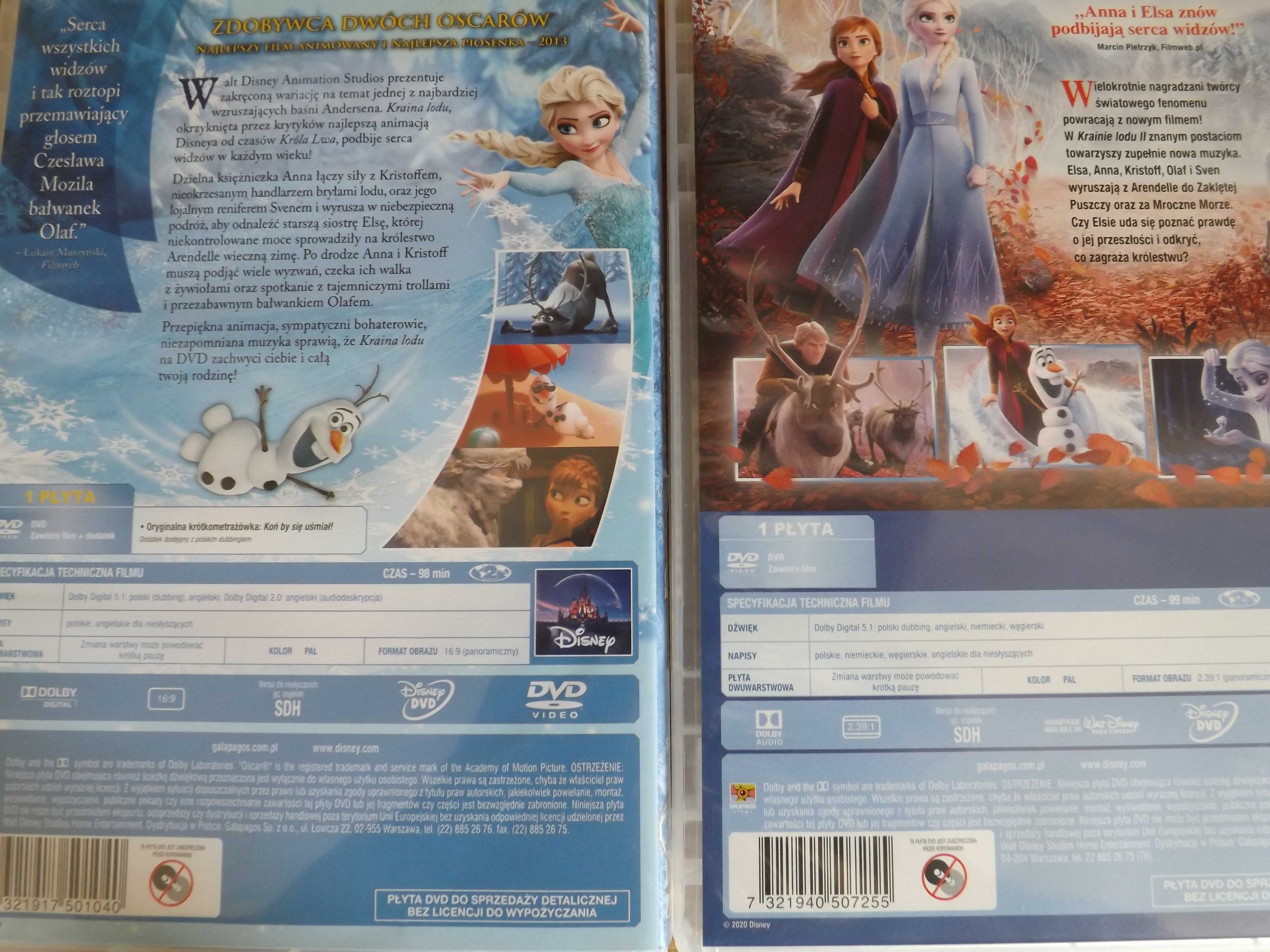 Kraina Lodu 2 dvd Disney bajki filmy
