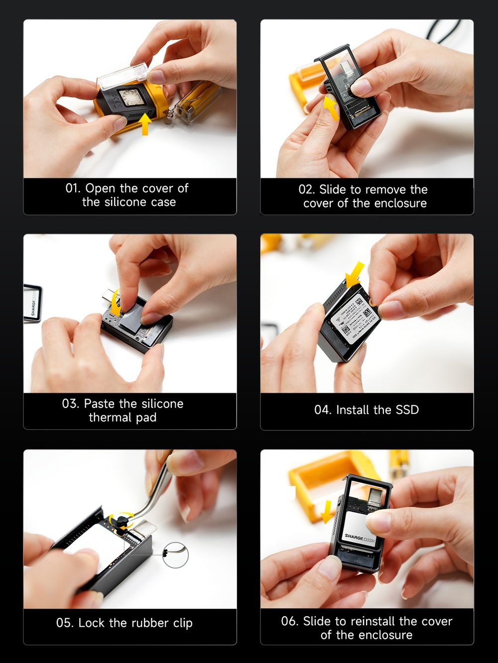 Корпус M.2 NVMe для SSD-накопичувача Sharge Disk Yellow