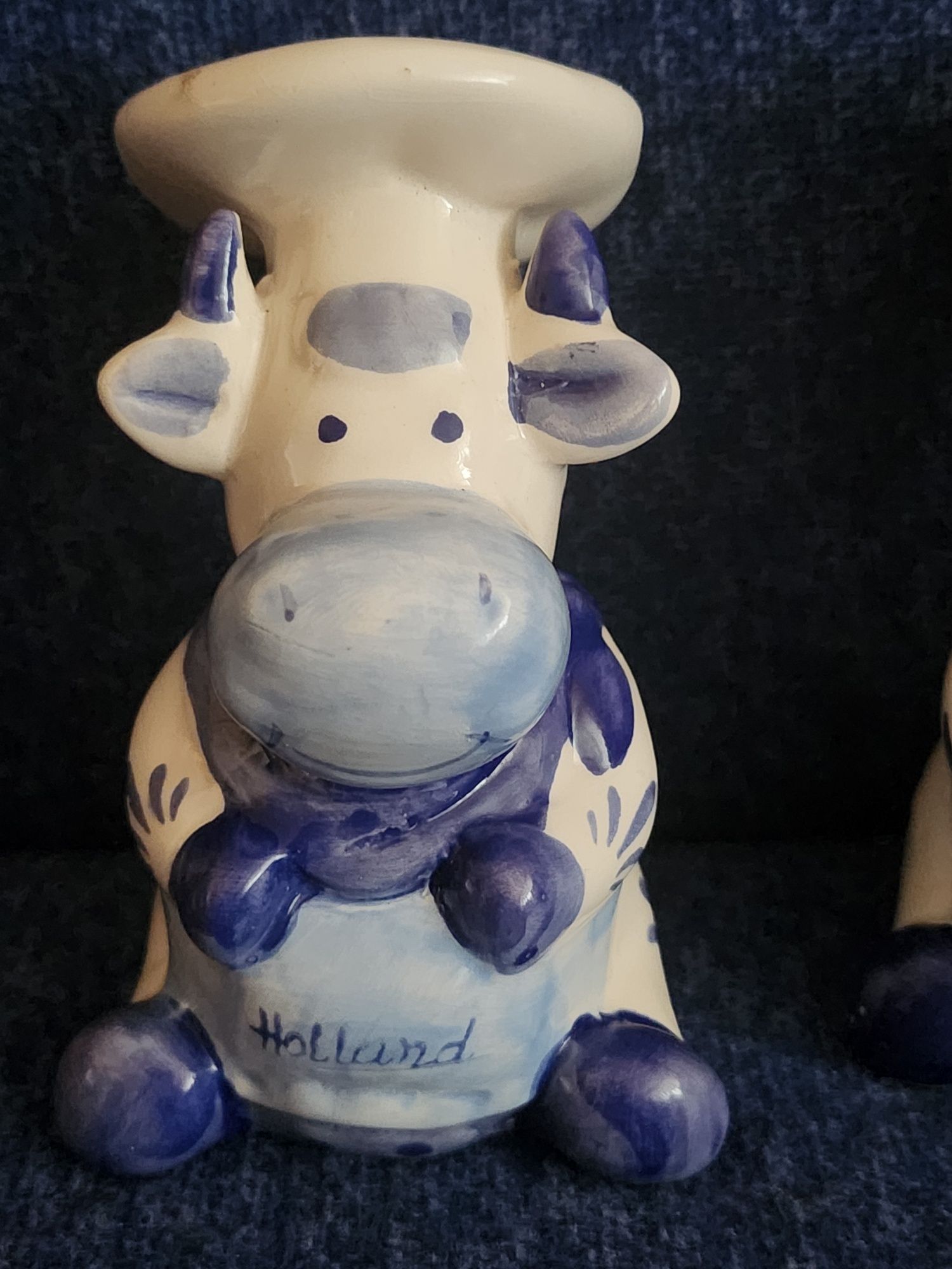 Zestaw figurka KRÓWKI - Pieprz i Sól ceramika DELFT.- Holandia