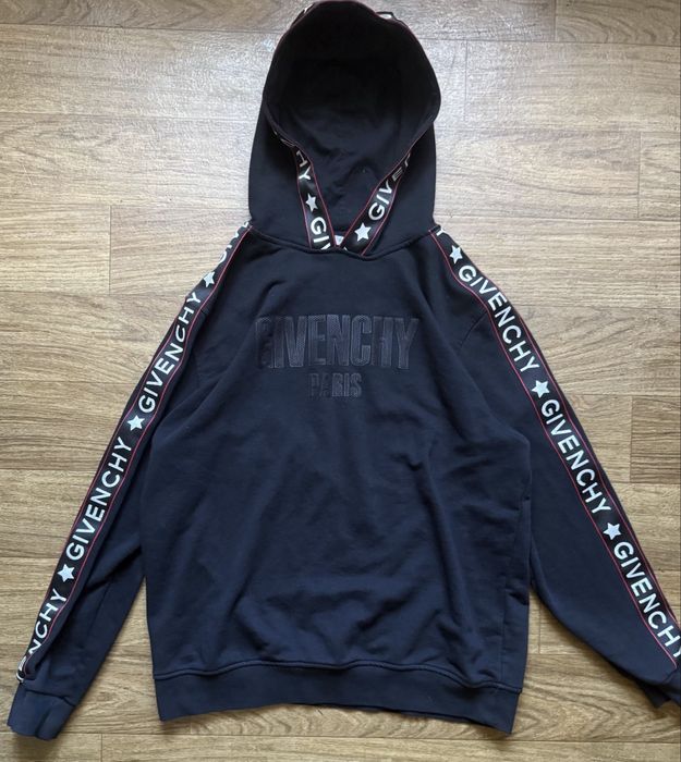 Худи живанши гівенши givency худак чорний дрип дрилл на лампасах хл ро