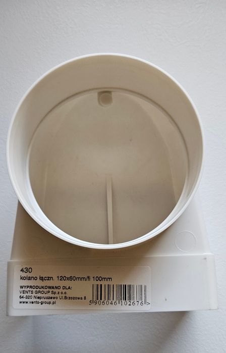 Kolano łącznikowe wentylacyjne