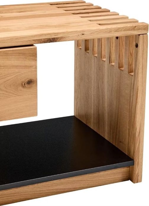 Ławka dębowa olejowana, ciężka dł 171, wys 50 gł 45cm z szufladą