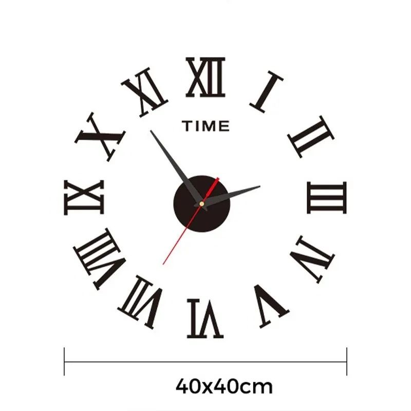 Zegar ścienny Bezramowy DIY Clock z rzymskimi cyframi