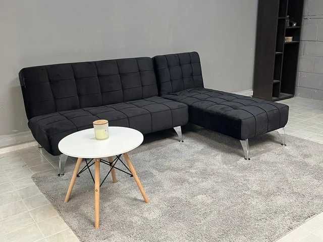 Sofá cama preto chaise longue  - entrega gratuita