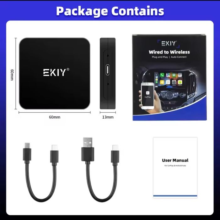 Bezprzewodowy CarPlay & Android Auto - adapter