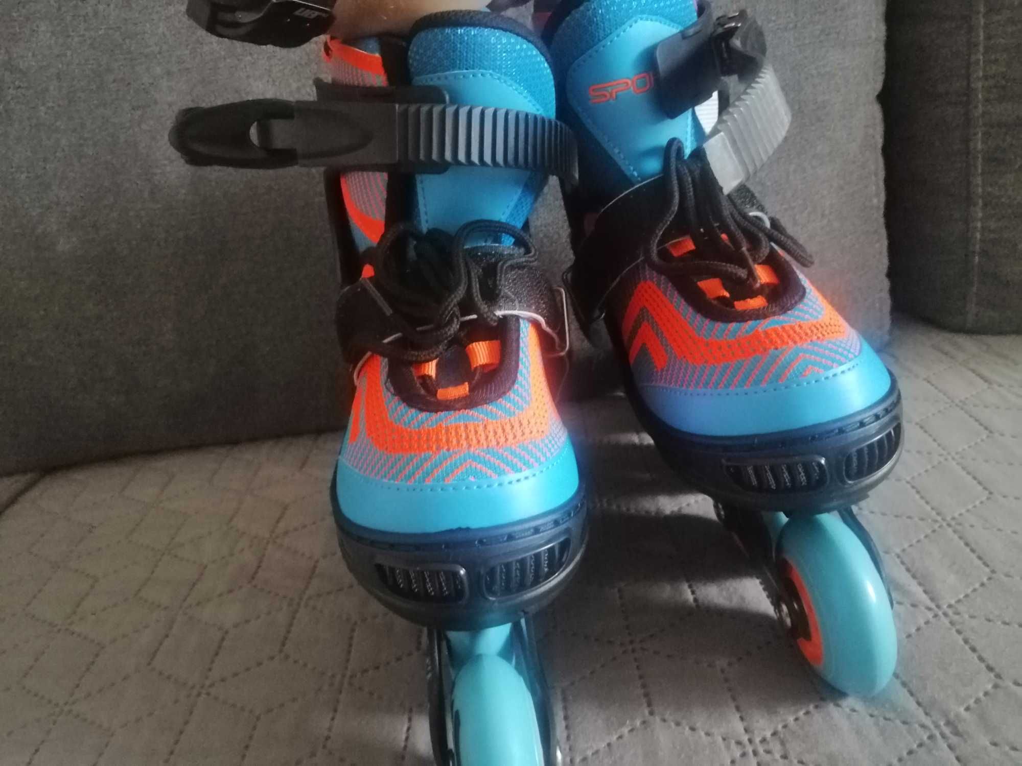 Stan idealny Rolki Avate Spokey regulowane 31-34+zestaw ochraniaczy