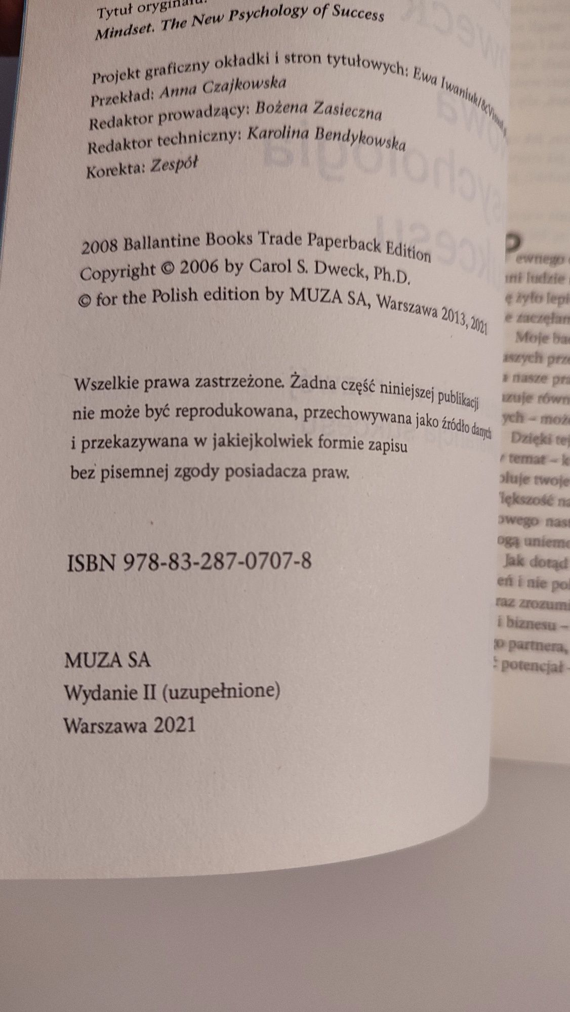 Carol Dweck Nowa psychologia sukcesu książka nowa