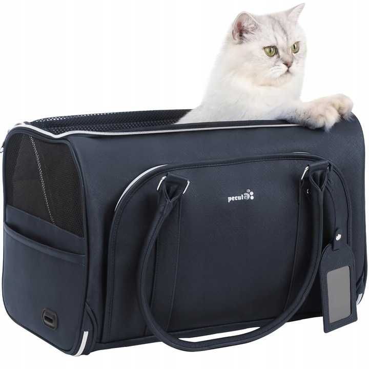 Torba transportowa Pecute dla zwierząt domowych, granatowa 43x31x29cm