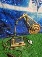 Lampa mosiężna gabinetowa bankierka w stylu Art Deco