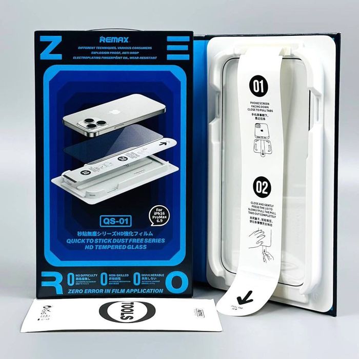 Захисне скло Remax з аплікатором для iPhone 15/16 | Стекло на Айфон