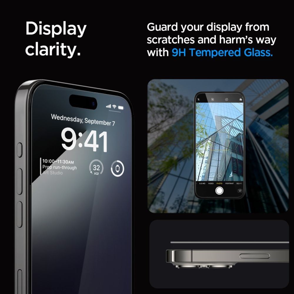 Spigen szkło hartowane GLAS.TR "EZ FIT" FC do iPhone 15 Pro 6,1" czarn