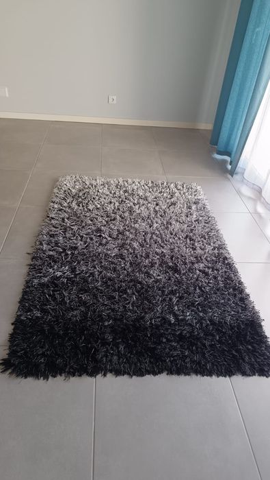 Tapete matizado branco e preto 120*175