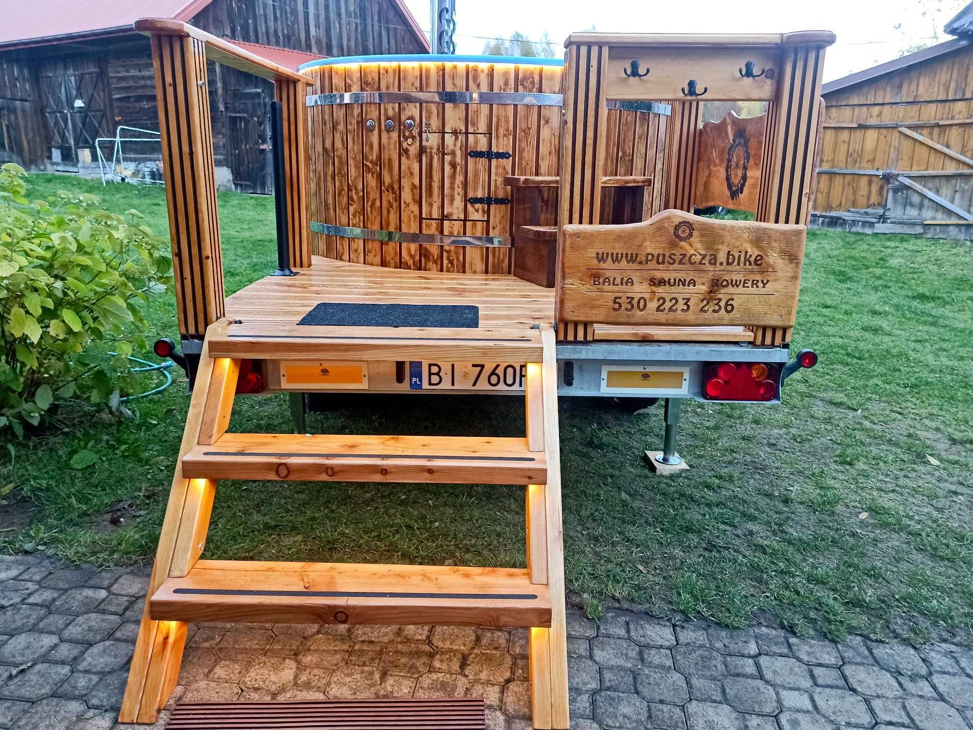 Mobilna balia 10 osobowa duży taras solidna, ruska bania, jacuzzi, spa