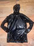 763/ Koszula top latex lateks 0.4mm maska rękawice zamek tył czarny XL