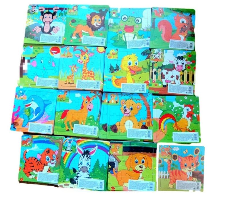 Дерев'яні пазли транспорт тварини,15дет,15х15см,деревянные пазлы