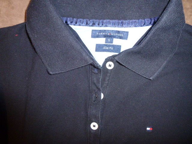 TOMMY HILFIGER polo koszulka T-Shirt XS/S czarna damska
