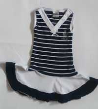 Sukienka żeglarska dla dziewczynki 1 rok 2 lata Nicea 86 cm