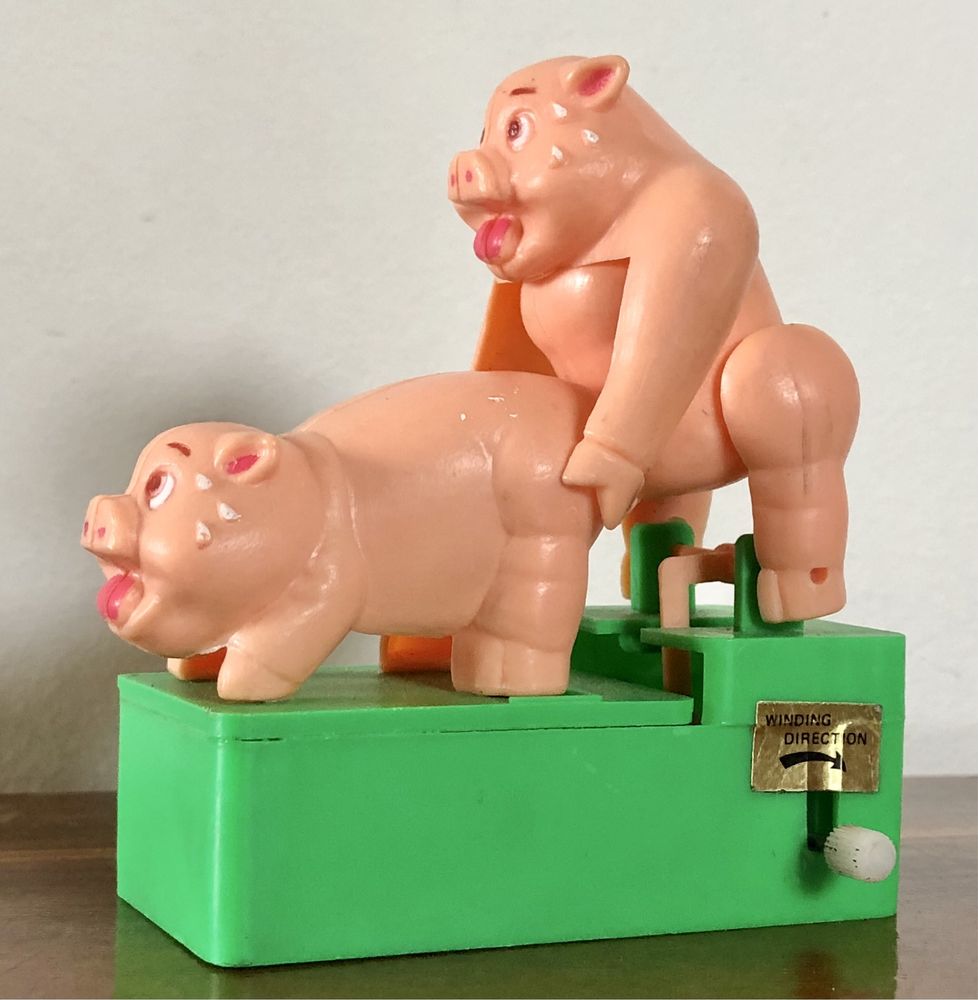Retro sex świnki zabawka nakręcana dla dorosłych Hong Kong Porky Piggy