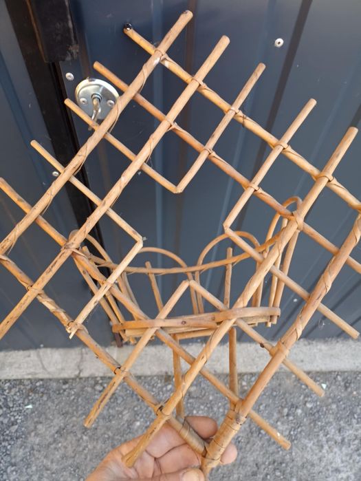 Kwietnik wiklinowy PRL rattan