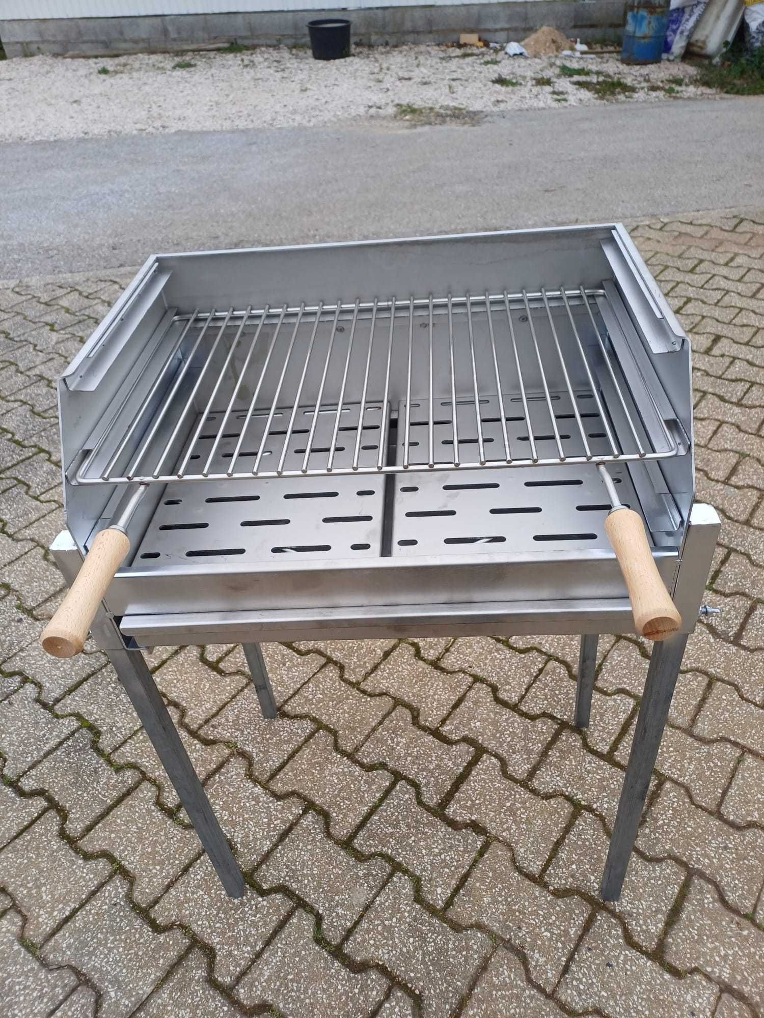 Grelhador inox 60x40 revestido com chapa de 2.5mm com Pernas Zincadas