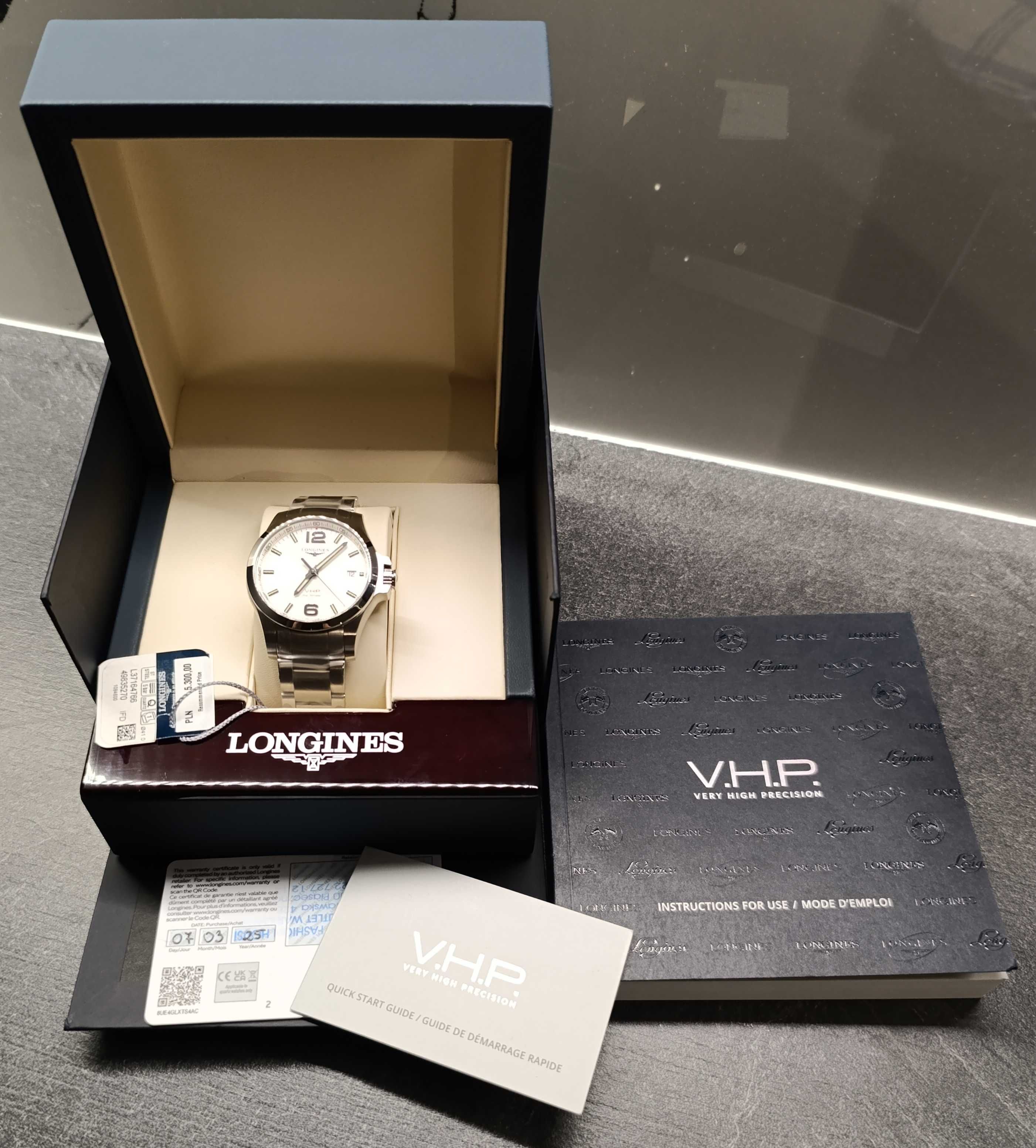 Nowy zegarek męski Longines Conquest V.H.P gwarancja niesamowity model
