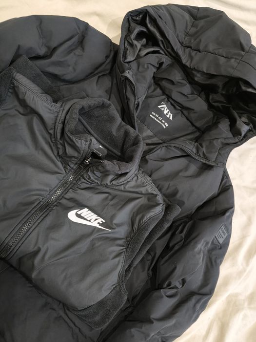 Kurtka puchowa Zara bluza kangurka Nike dla chłopca roz 152