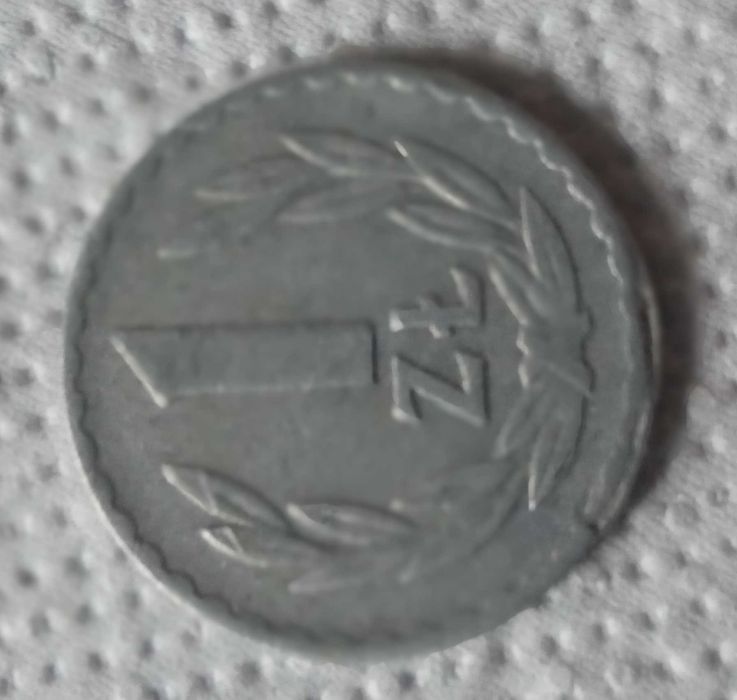1 zł z PRL-u z 1973 ze znakiem MW