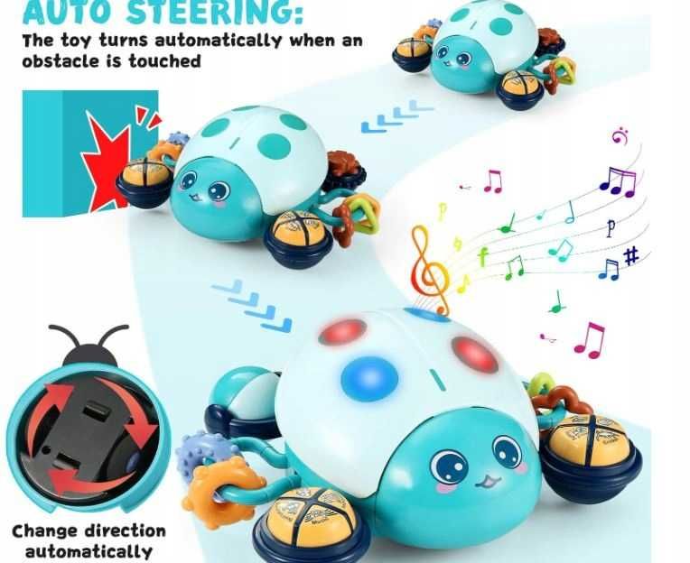 Interaktywna zabawka do raczkowania biedronka 6m+