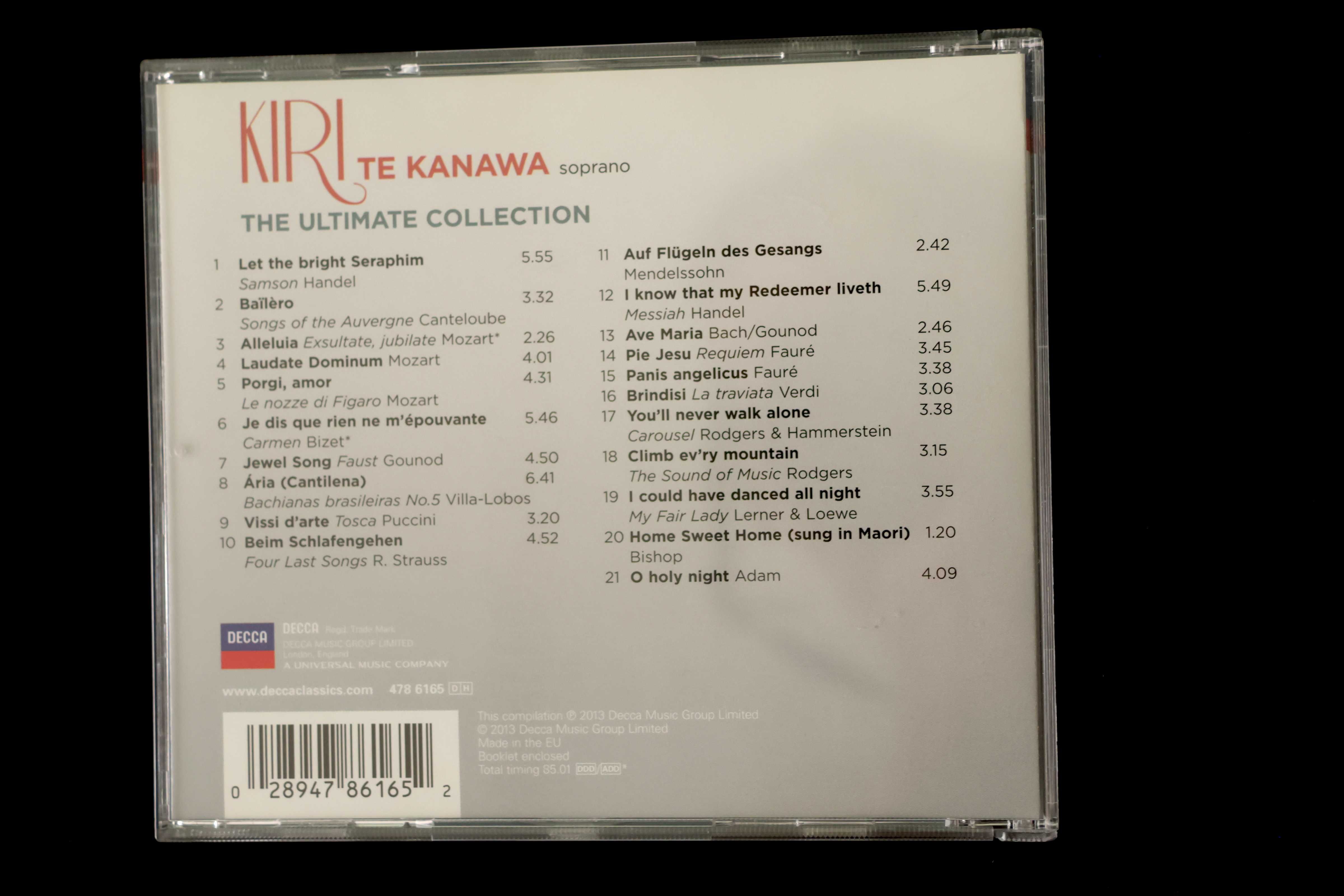 Soprano Kiri Te Kanawa (seleção de interpretações)