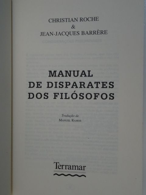 Manual de Disparates dos Filósofos de Christian Roche