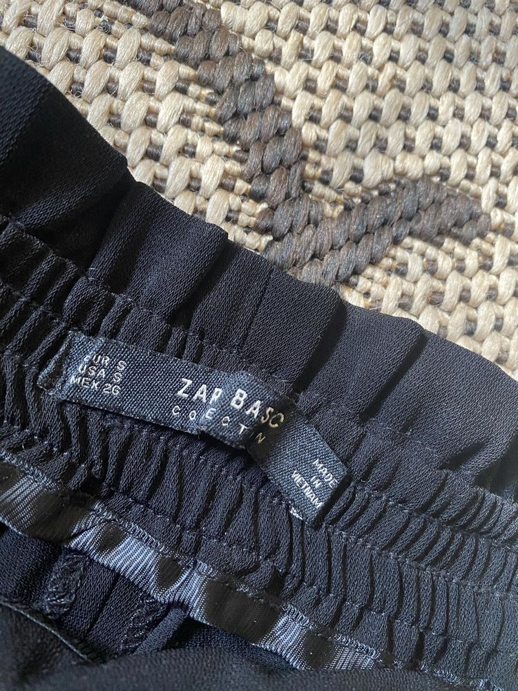 Черные кюлоты Zara укороченные брюки зара