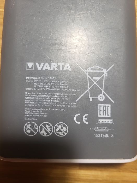 Powerbank Varta 16000 mAh