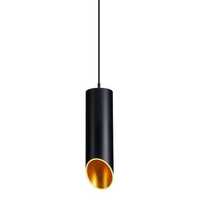 Unikatowe nowoczesne lampy wiszące tuba czarno złoty loft komplet