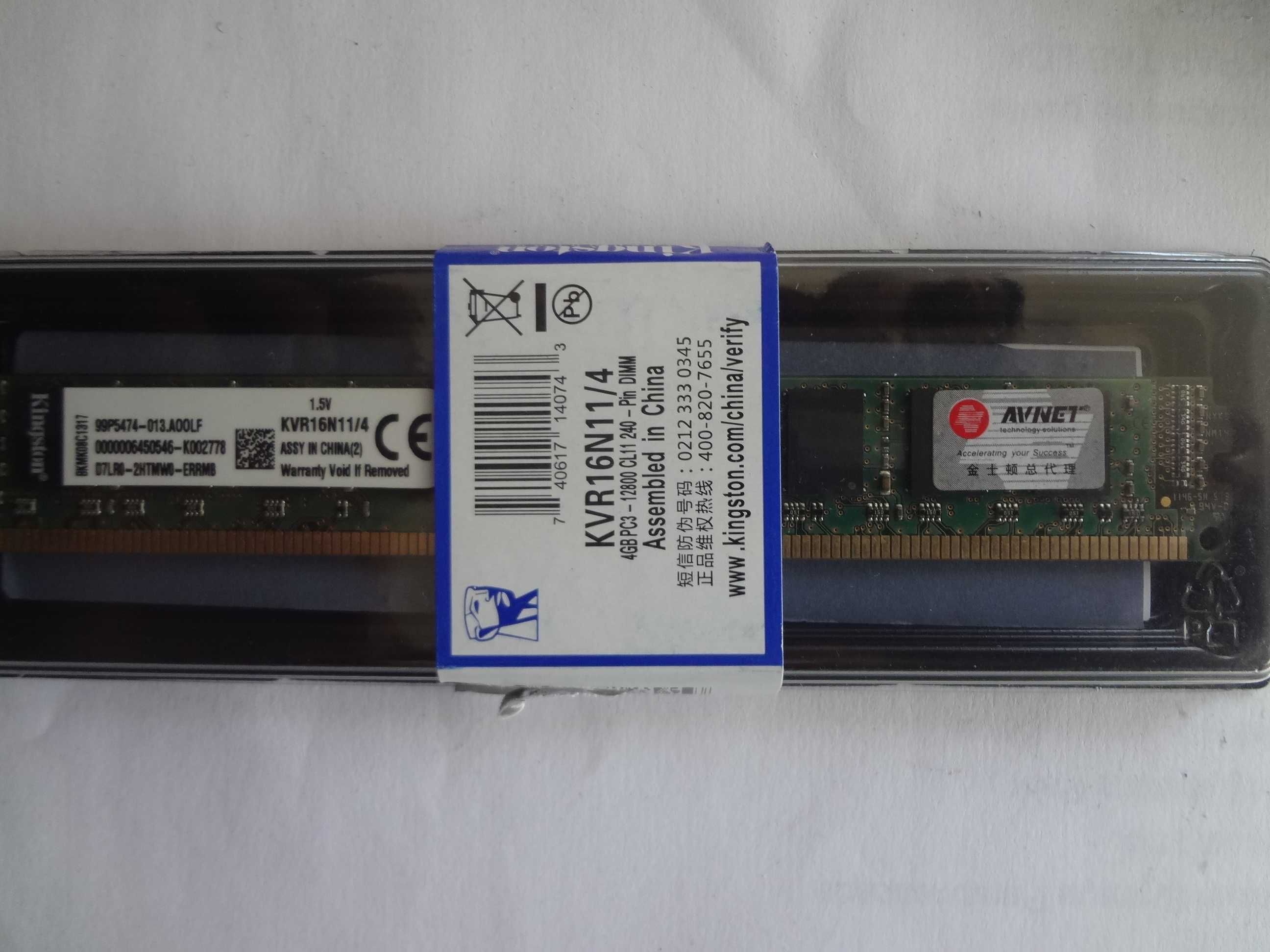 Memoria RAM 4Gb DDR3 Kingston 1600MHz CL11 PC3-12800