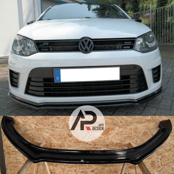 VW Polo Mk5 R Lip Lamina Frontal R Preto brilhante