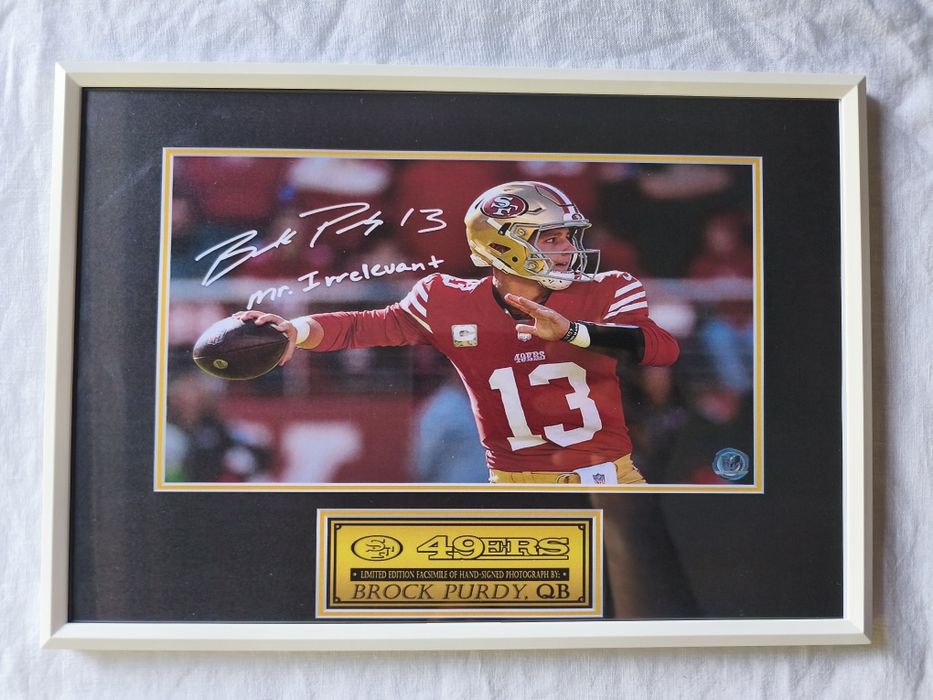 Moldura San Francisco 49ers - Brock Purdy com Autógrafo (A4)