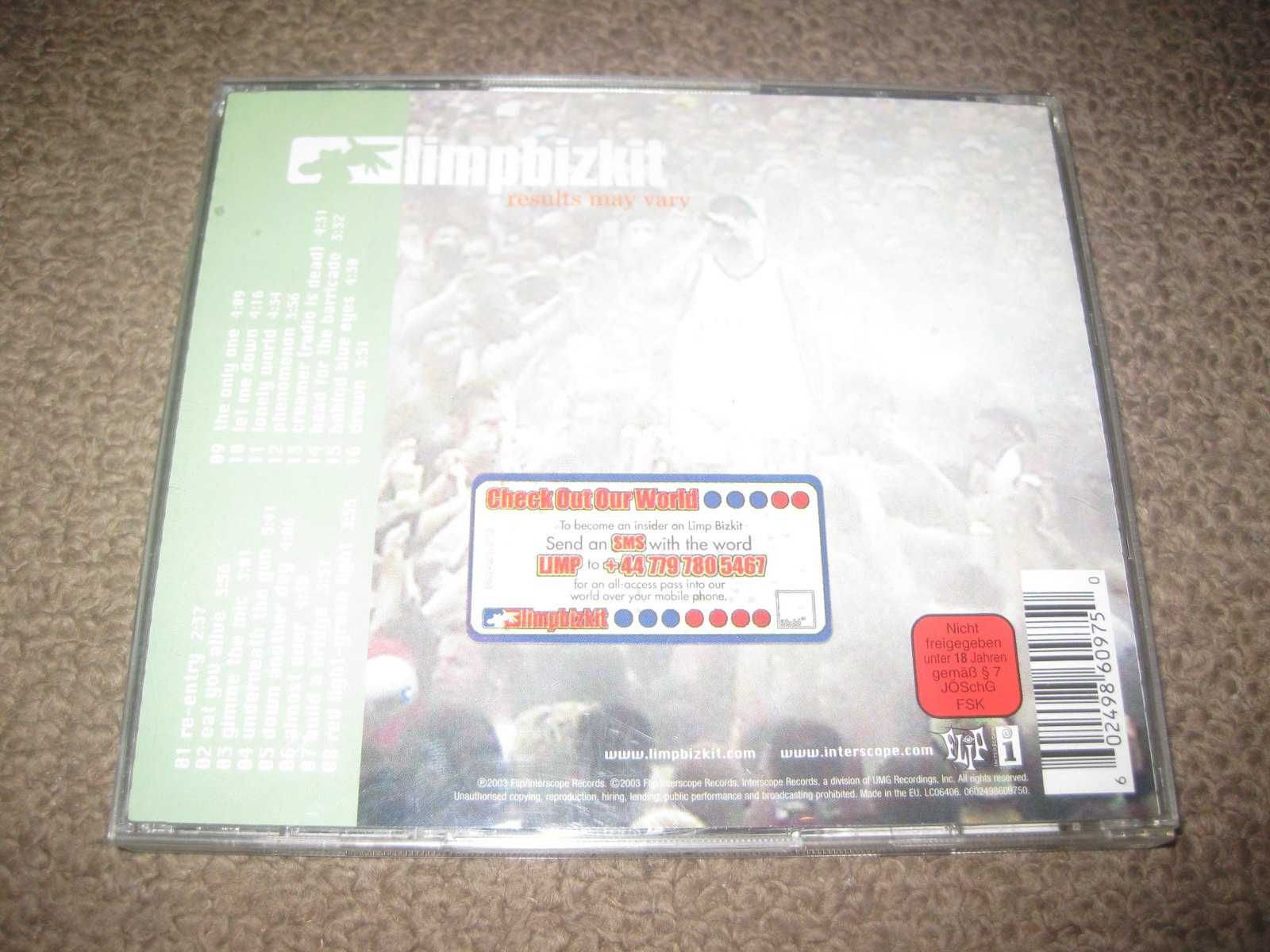 CD+DVD dos Limp Bizkit "Results May Vary" Portes Grátis!