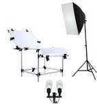 Stół bezcieniowy 60x100, lampy, softbox 60x90, żarówki - zestaw