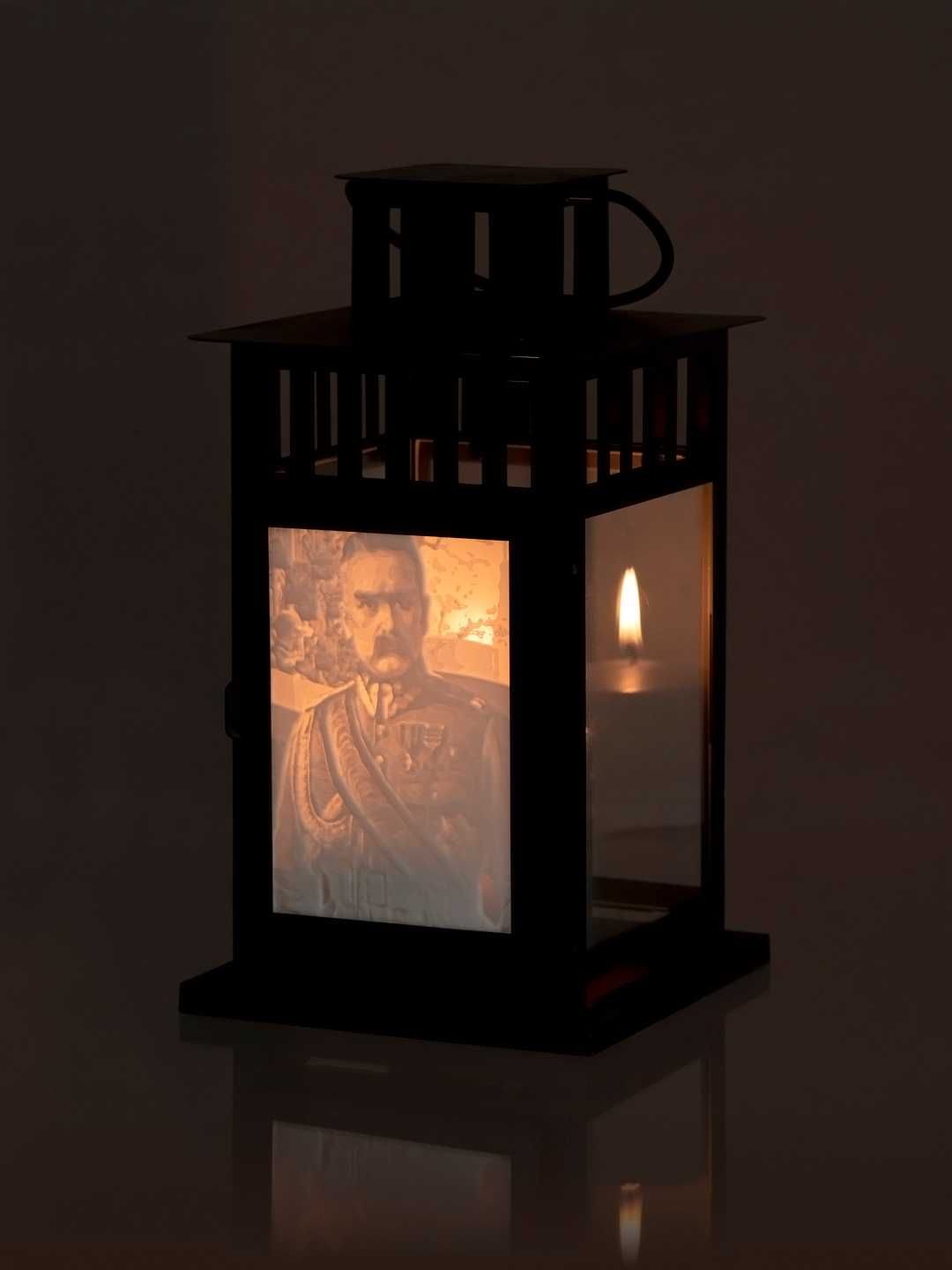 Lampion Znicz spersonalizowany ze zdjęciem wydrukowanym na drukarce 3D