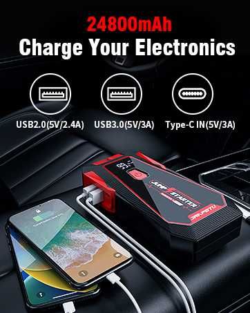 Пусковое устройство бустер для авто Jump Starter X3 99800 мА·ч, 1600A